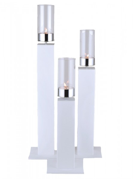 Kerzenhalter iNORAMA 108-53, 15x15x53cm weiss, ohne Glaszyl.