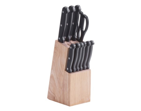 Messerblock Gummibaum 13tlg.