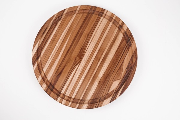 Traditional Schneidbrett 46x3.8cm mit Saftrille und Griffen