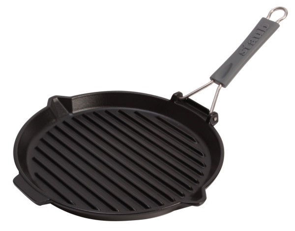 Grillpfanne schwarz rund, D27cm