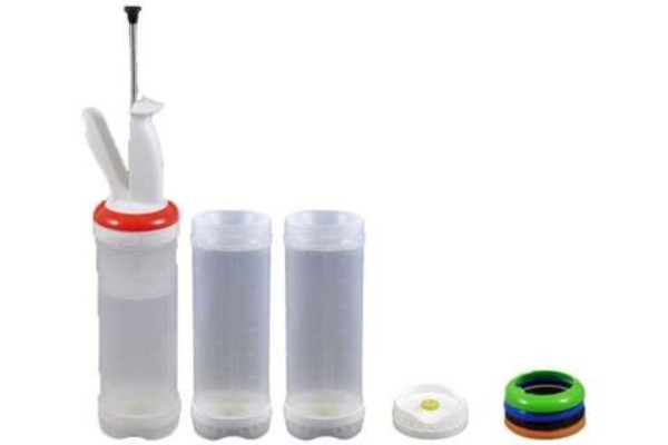 Saucenspender Set 3 Flaschen 0.473lt Dreiloch 1 Pumpe 5 Ring