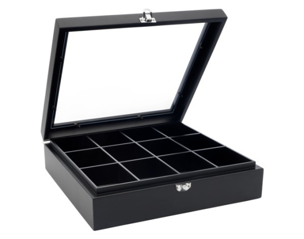 Teebox Sichtfenster 12 schwarz