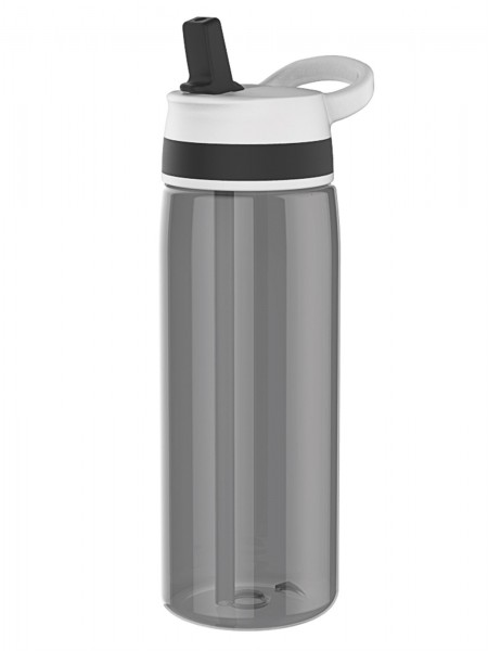 Trinkflasche Sprint m. Trinkhalm 75cl, schwarz