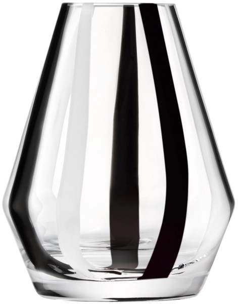 Stripe Vase H14cm schwarz weiss