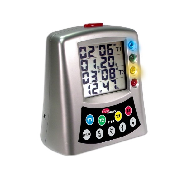 Küchentimer digital 4in1 mit 4 Garzeiten 4 Tönen u. 4 Lampen