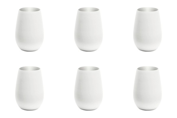 6er Set Elements Becher 465ml weiss/silber