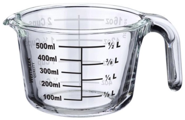 Messkanne, Borosilikatglas, 0,5 l