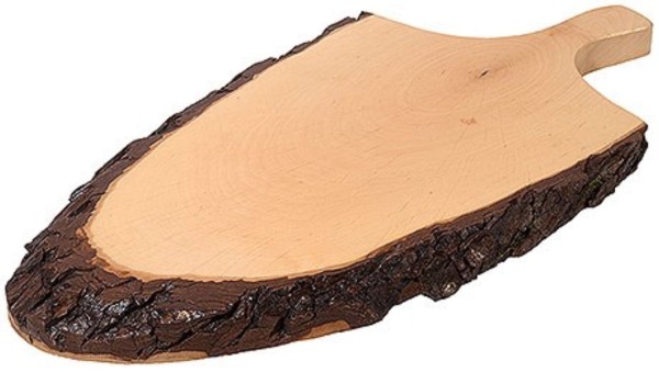 Rindenbrett halboval mit Griff 38x25cm Dicke: 2.5cm Esche la