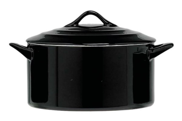Auflaufform rund mit Deckel 1.0 L, 17x8cm, schwarz