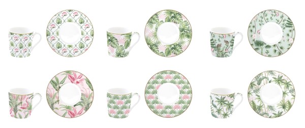 Coffee Mania 6er Espr.-tasse m. Untert. Wild, 100ml