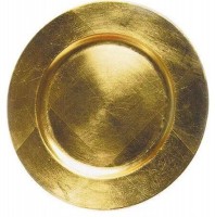 Platzteller in gold aus Kunststoff, 33 cm