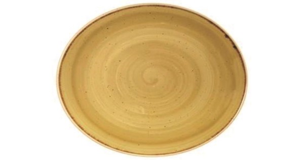 Stonecast Mustard Platte oval 19x16cm