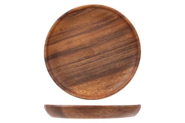 Akazienholz-Tablett rund, 20x2.5cm