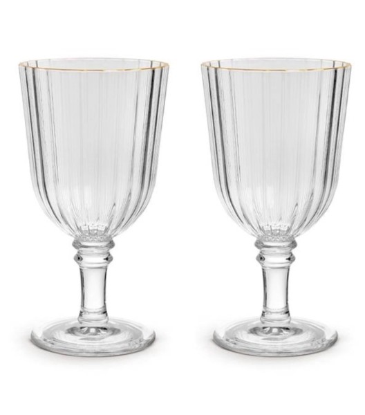 2er Set Gläser aus Acryl 460ml, gold