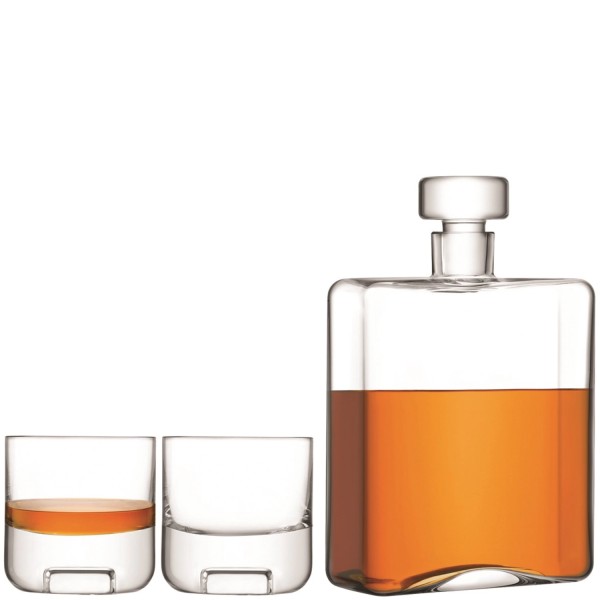 3tlg Set Cask Whiskygläser mit Karaffe transparent
