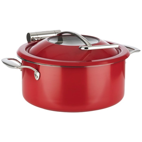 4-tlg. Set Chafing Dish D30.5cm H17.5cm18/8 Edelstahl rot