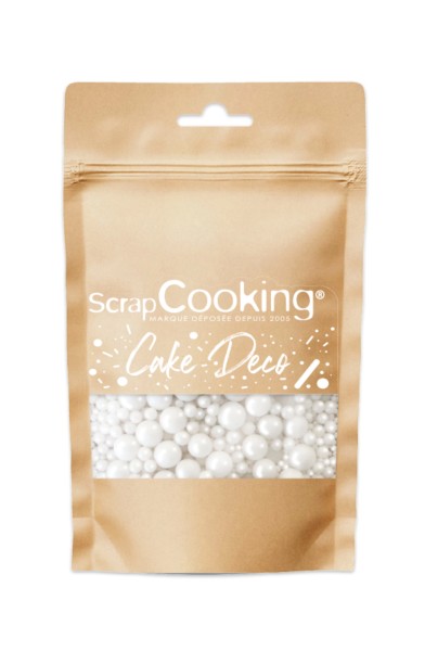 Zuckerstreusel Perlen weiss 60g