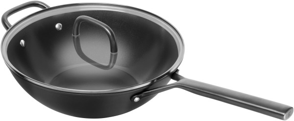 Milano Wok mit Glasdeckel 30cm Schwarz