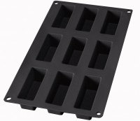 Backform 9er Mini Rechteck schwarz, 8x3x3 cm