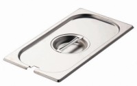 GN Deckel 1/2 Edelstahl mit Löffelaussparung