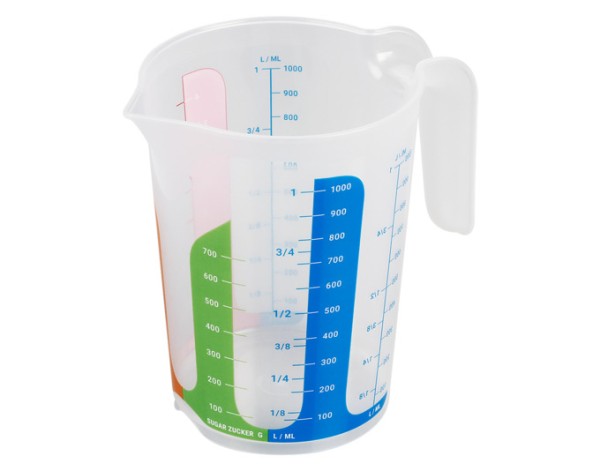 Messbecher 1 l transp-farbig