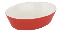 Keramik Auflauf-/Kuchenform oval, 16.5x11x5 cm, rot