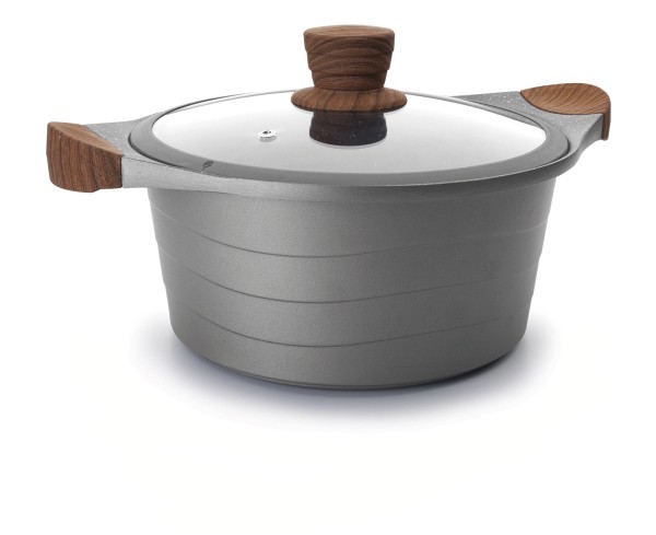 Stilo Bratentopf mit Glasdeckel Aluguss D24cm