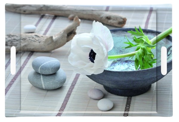 Anemone Tablett m. Griffen 49x34cm