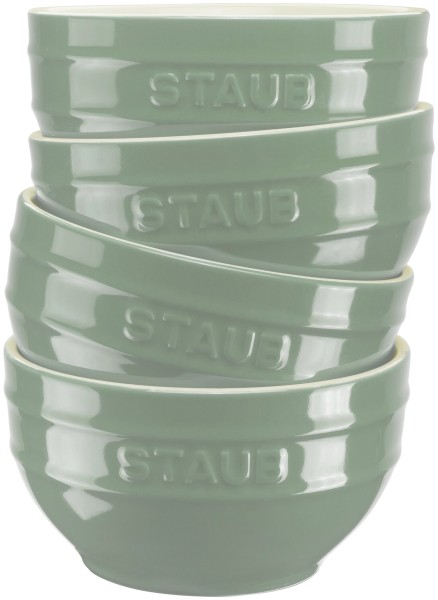 4er Set Keramik Schüsseln 12cm Eukalyptus
