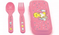 Smiley Baby pink, Besteck 2-er Set 14 cm