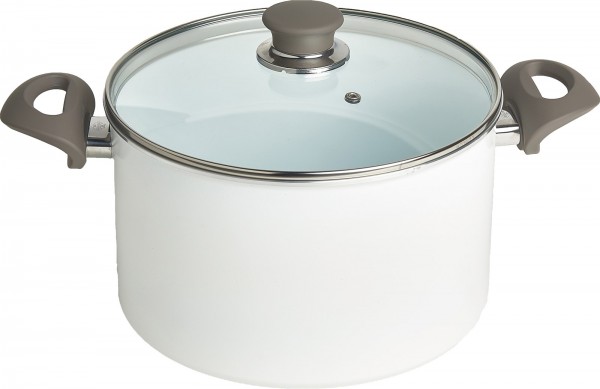 2x Treviso Veggie Kochtopf mit Glasdeckel, Ø20cm