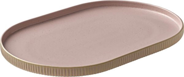Playground Nara Platte oval Relief rosé 30x20cm H2.4cm