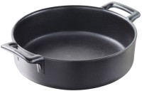 Auflaufform rund mit Griffen, Ø19cm, gusseisen-optik
