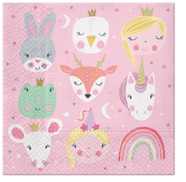 Servietten Lunch 20x Magical Friends pink, 33x33cm