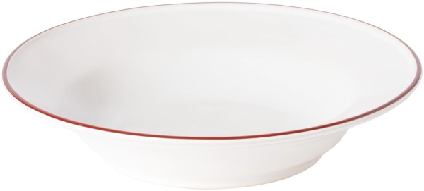 Beja Teller mit Rand tief D26cm H5.5cm 95cl weiss-rot