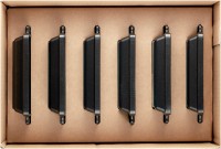 6er Set Mini Auflaufformen eckig 15x11cm, schwarz, Gusseisen