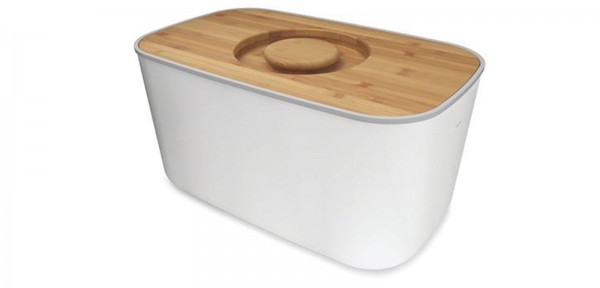 Brotbox Stahl/weiss, 35.7x17.7x21.4 cm
