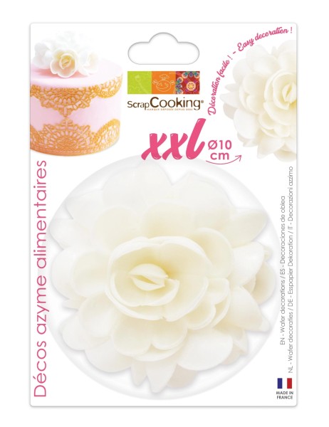 XXL Wafer Deko. Cake topper 10cm weiss