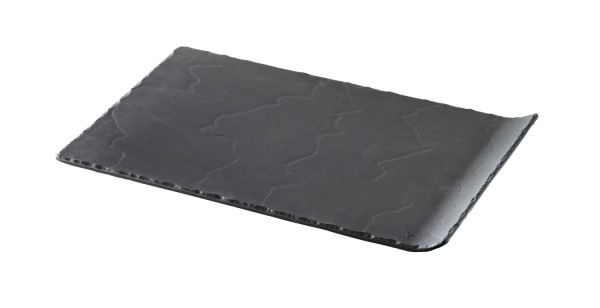 Teller rechteckig mit hohem Rand, 33x20cm, schiefer-optik