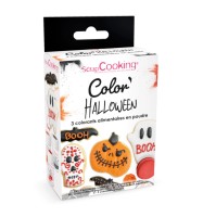 3-tlg. Set Farbpulver Halloween orange schwarz rot 3x5g