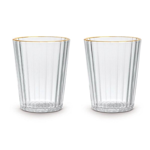 2er Set Gläser aus Acryl 350ml, gold