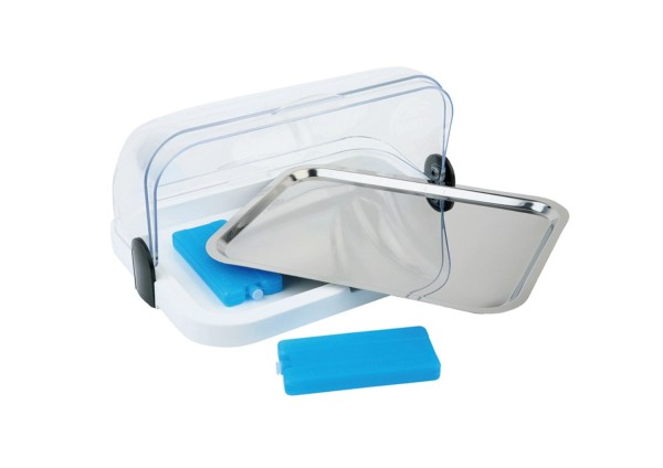 4-tlg. Buffet Vitrine, weiss, ca. 44cmx32cm, H20.5cm