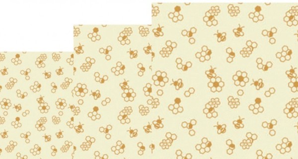 Bienenwachstücher Biene 3er Set, 18x20,25x28,33x35.5