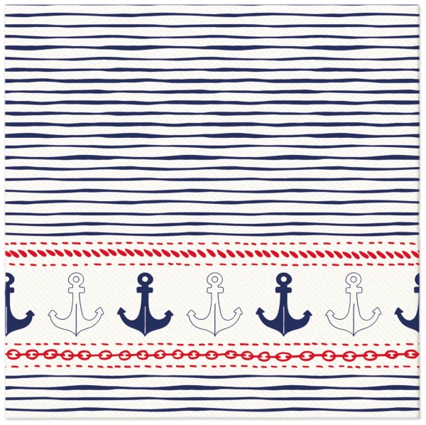 Servietten Dinner 50x Marine Pattern 40x40cm