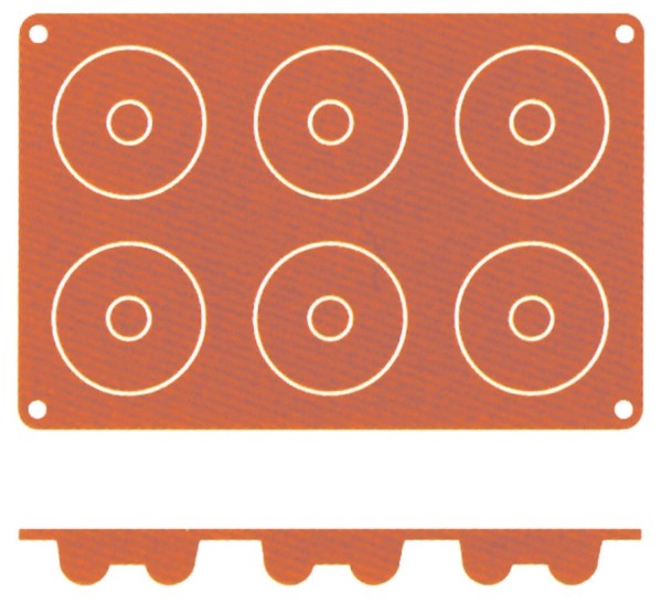 Silikon-Backmatte 37x17.5cm Savarin D: 7.2cm H: 2.3cm