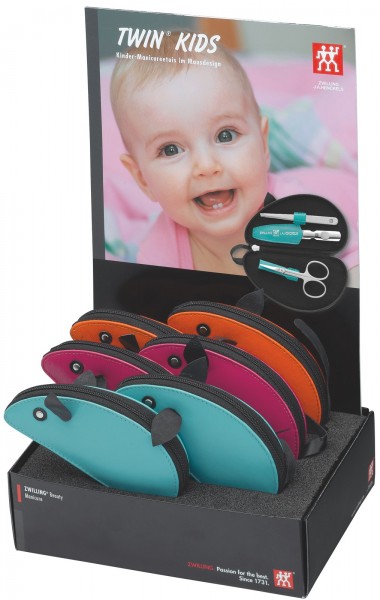 Display 6 Stk. Reissverschluss-Etui 3-tlg., Maus-Form