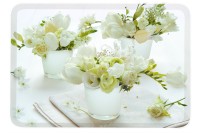 White Flowers Tablett 30x21.5 cm