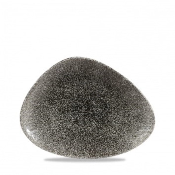S.P. Raku Quartz Black Triangel Platte flach 20x15cm