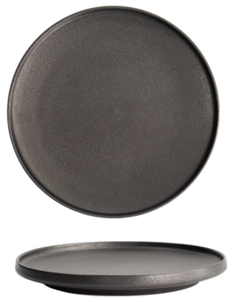 Yuzu Schwarz Teller mit Rand D20.6cm