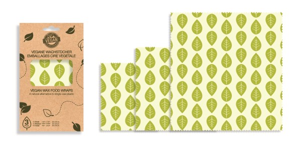 3er Set Pflanzenwachstuch vegan, 30x30,25x25,20x20cm